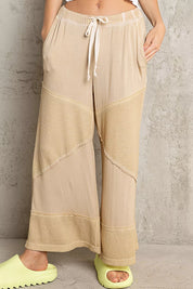 POL Elastic Waistband Wide Leg Pants with Drawstring on Simply Obsessed
