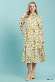 Umgee Print Tiered Midi Dress on Simply Obsessed