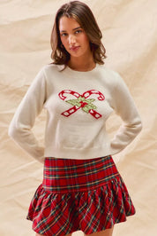 SO ME Christmas Candy Cone Cropped Sweater on Simply Obsessed