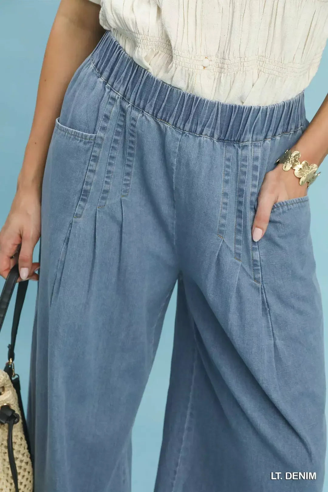 UMGEE Stone Washed Wide Leg Pants on Simply Obsessed