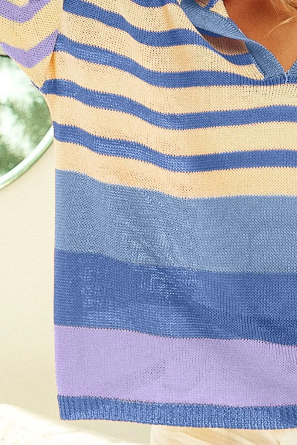 BIBI Striped Color Block Hooded Knit Top **FALL DEBUT SALE** on Simply Obsessed