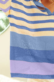 BIBI Striped Color Block Hooded Knit Top **FALL DEBUT SALE** on Simply Obsessed