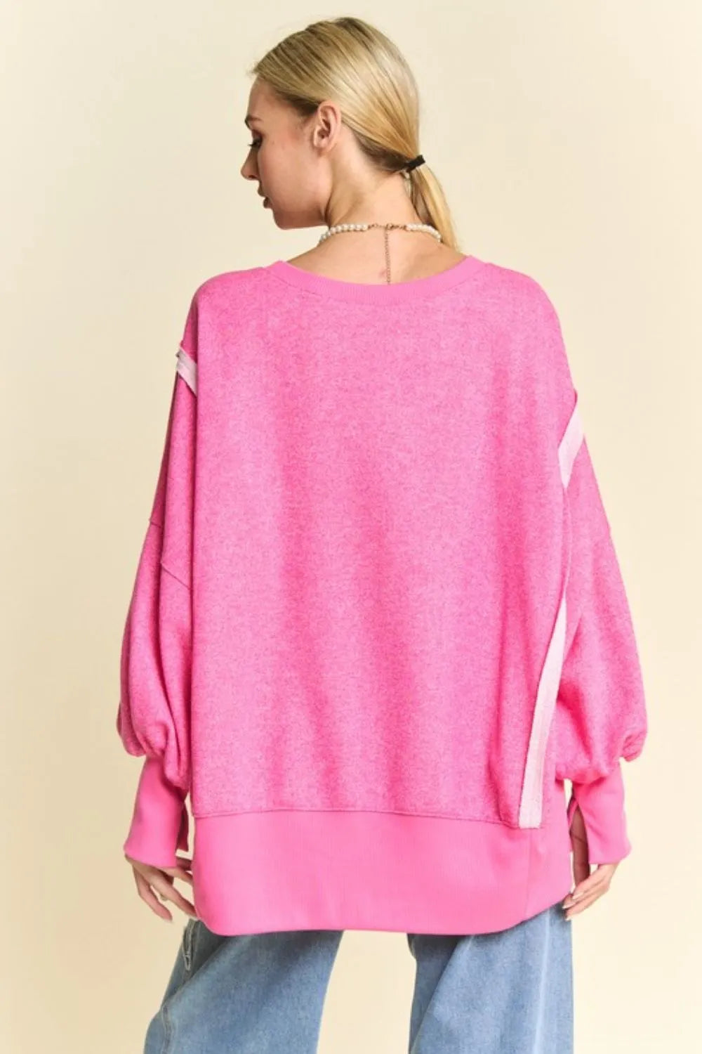 DAVI & DANI Side Slit High-Low Lantern Sleeve Knit Top **FALL DEBUT SALE** on Simply Obsessed