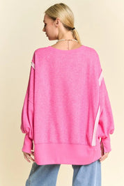 DAVI & DANI Side Slit High-Low Lantern Sleeve Knit Top **FALL DEBUT SALE** on Simply Obsessed