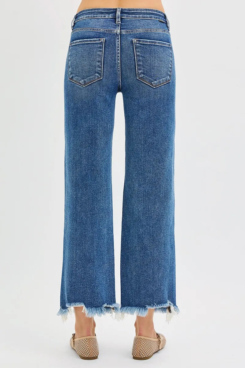 RISEN Full Size Mid Rise Crop Straight Jeans Plus Size on Simply Obsessed