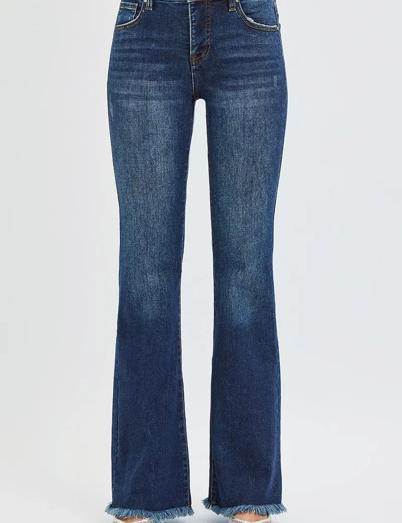 RISEN Full Size Tummy Control Mid Rise Flare Jeans Plus Size on Simply Obsessed