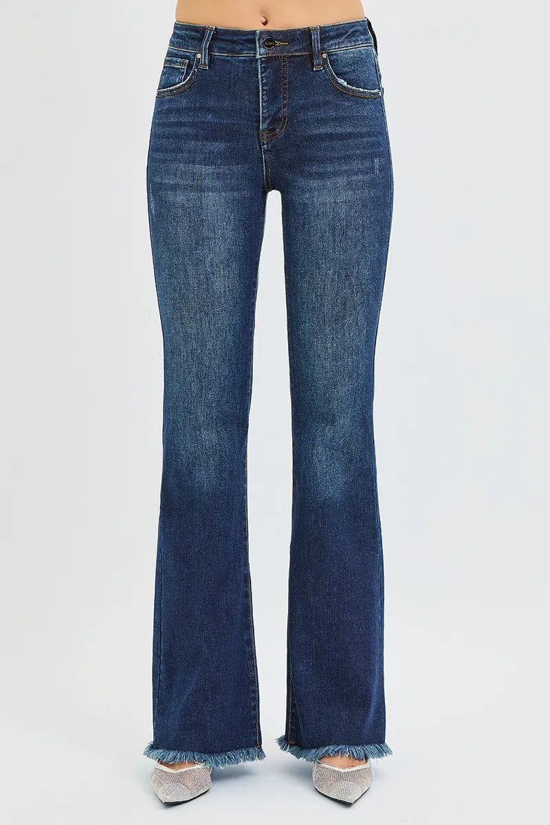 RISEN Full Size Tummy Control Mid Rise Flare Jeans Plus Size on Simply Obsessed