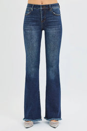 RISEN Full Size Tummy Control Mid Rise Flare Jeans Plus Size on Simply Obsessed