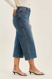 JUDY BLUE High Waist "Dottie" Wide Crop Md Quarry Fade Jeans on Simply Obsessed