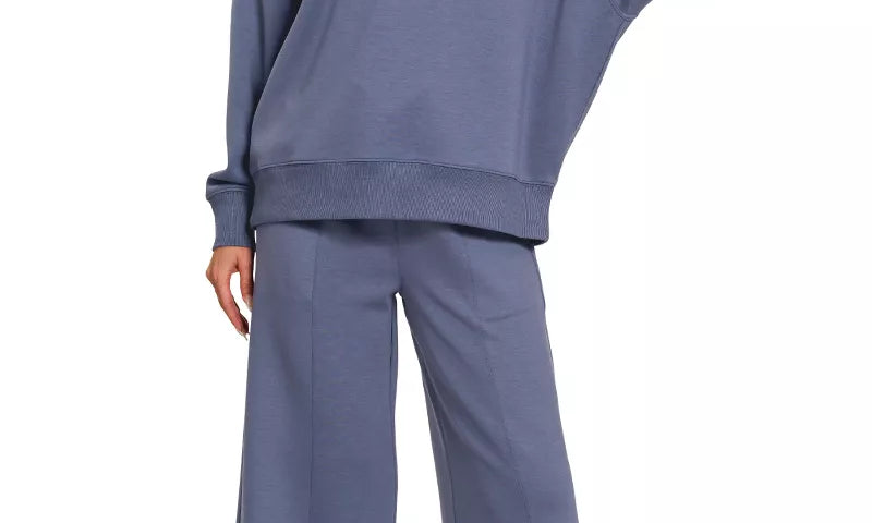 ZENANA Scuba Collared Pullover &amp; Center Seam Pants Set on Simply Obsessed