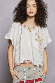 POL Short Sleeve Hooded Top with Back-Open Detail on Simply Obsessed