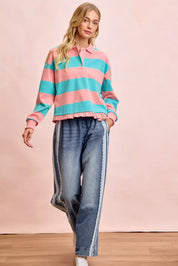 BIBI Washed Lace Contrast Sided Jeans on Simply Obsessed
