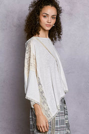 POL Short Sleeve Hoodie Top with Lace Detail on Simply Obsessed