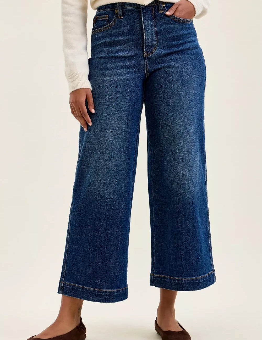 JUDY BLUE High Waist T.C. Claudia Ankle Wide Jeans on Simply Obsessed