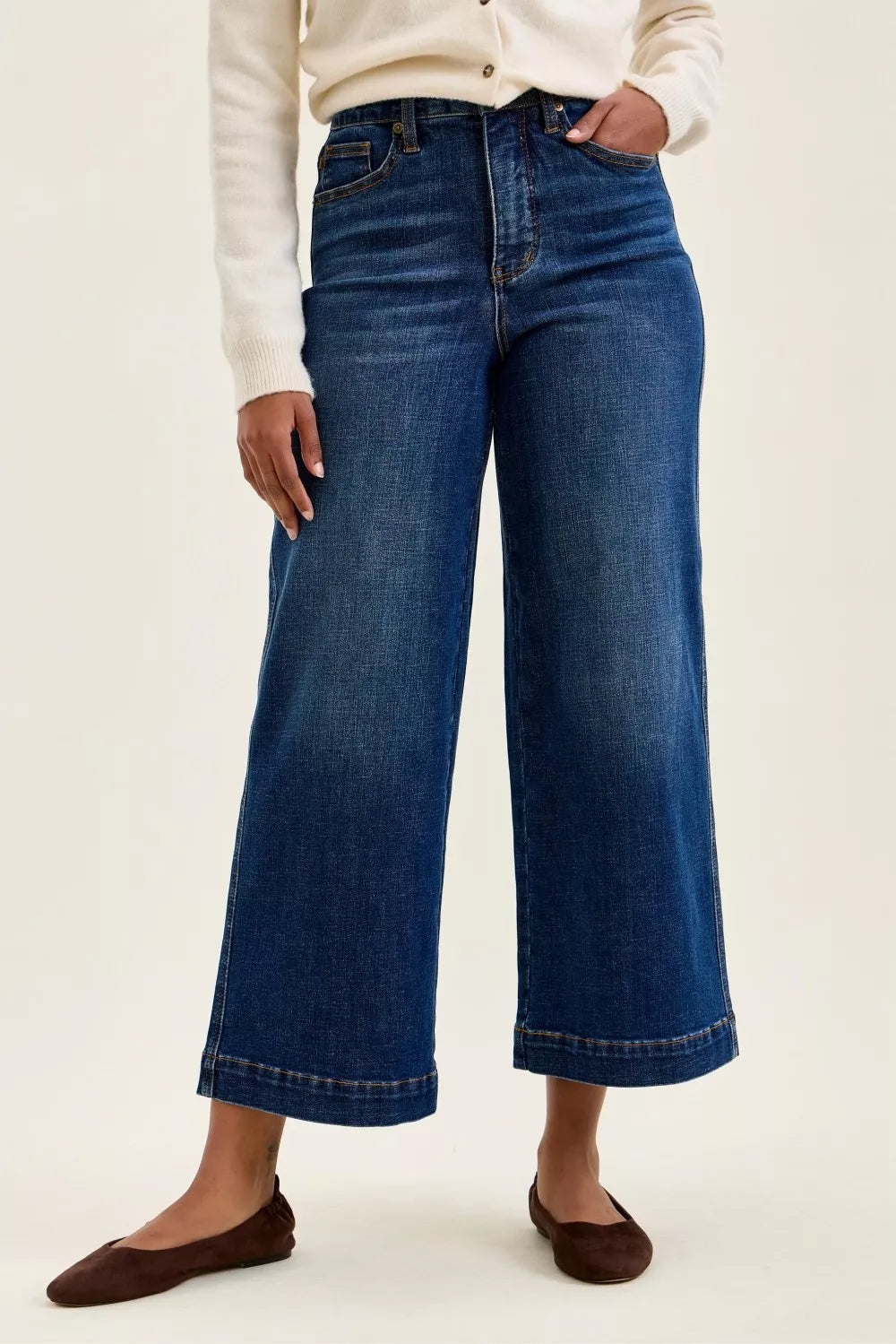 JUDY BLUE High Waist T.C. Claudia Ankle Wide Jeans on Simply Obsessed