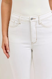 Judy Blue Contrast Stitching Cropped Flare Jeans on Simply Obsessed