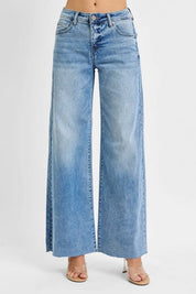 RISEN Full Size Tummy Control High Rise Ankle Palazzo Jeans Plus Size on Simply Obsessed