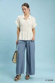 UMGEE Stone Washed Wide Leg Pants on Simply Obsessed