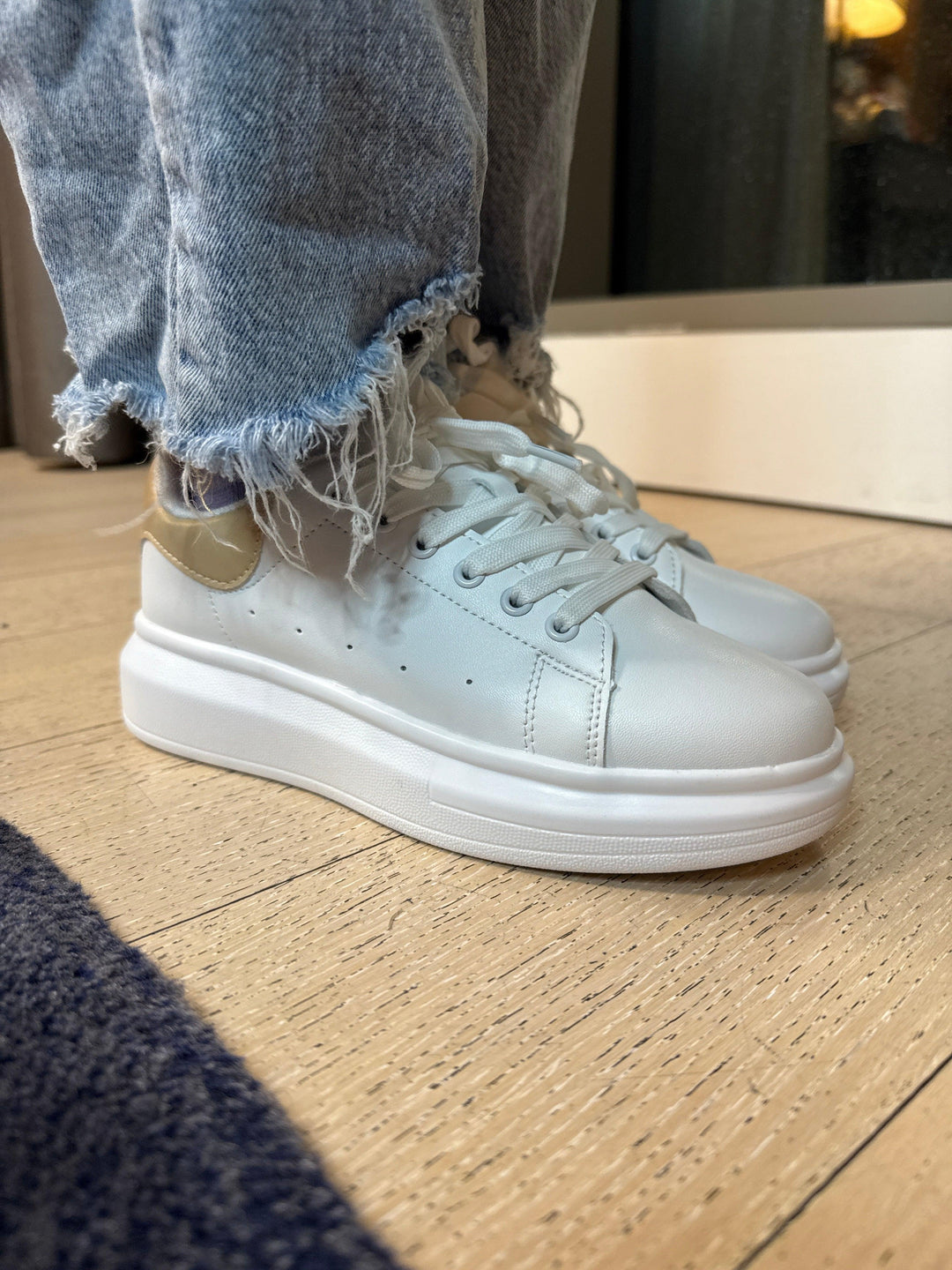 BERNESS Platform Sneaker Dupe - TAN/WHITE on Simply Obsessed