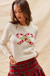 SO ME Christmas Candy Cone Cropped Sweater on Simply Obsessed