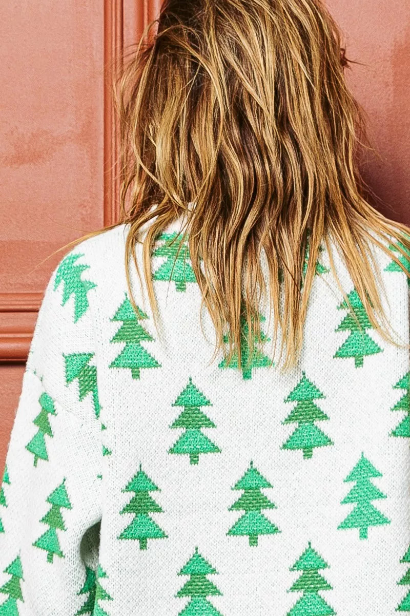 BiBi Pearl Beads Tree Pattern Christmas Sweater on Simply Obsessed