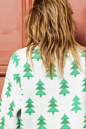 BiBi Pearl Beads Tree Pattern Christmas Sweater on Simply Obsessed