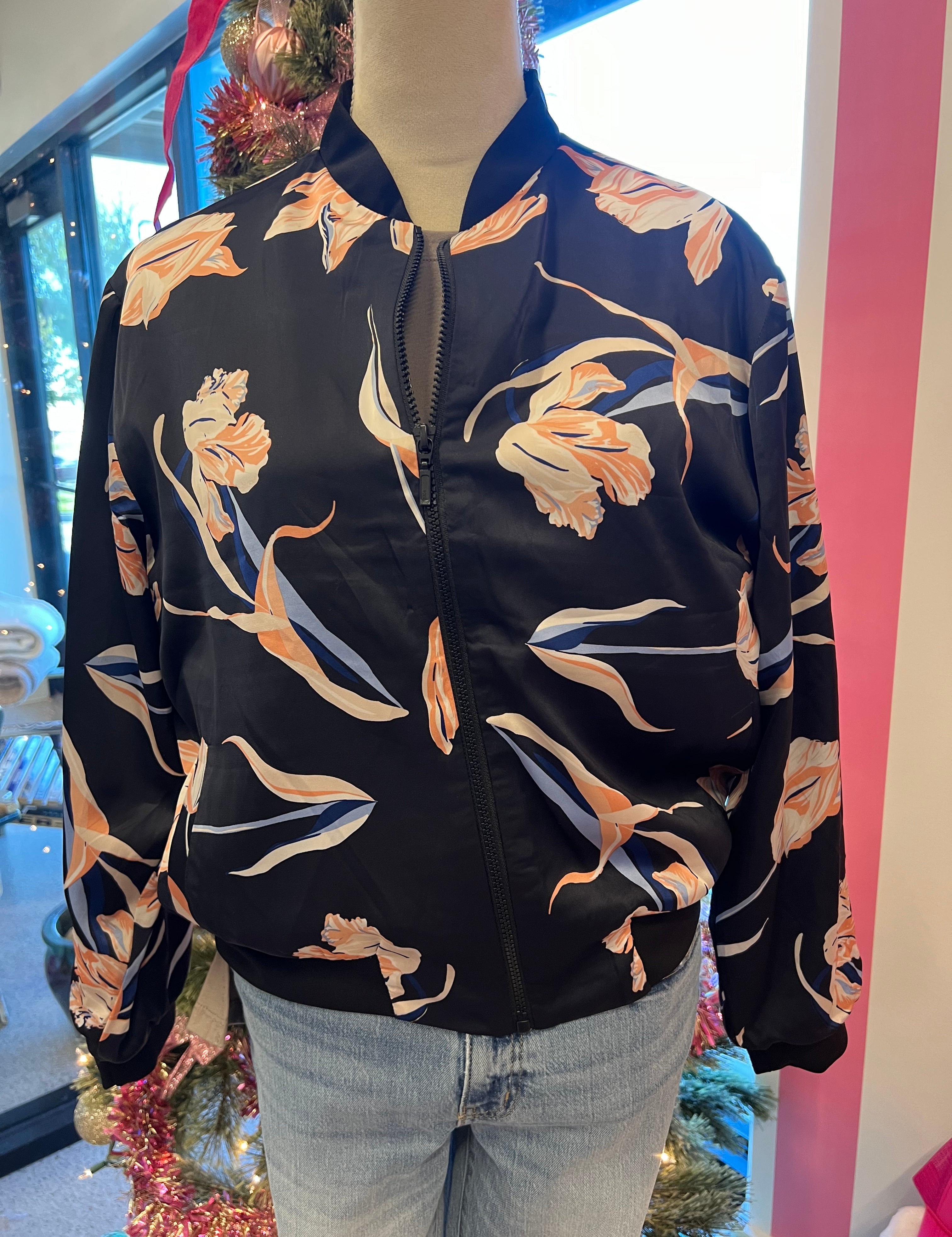 Black Floral Ribbon Jacket on Simply Obsessed
