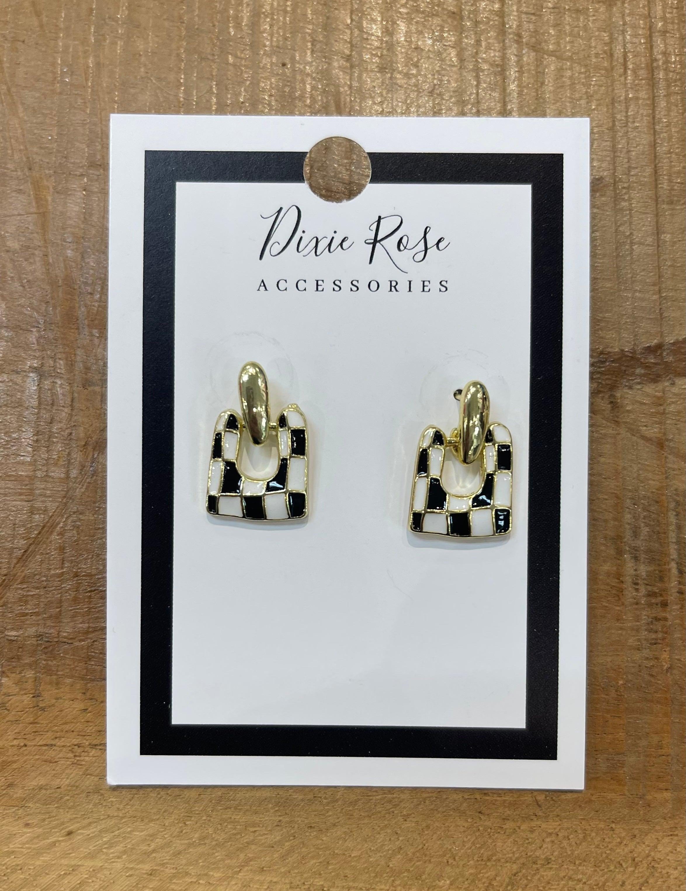 White Checkered Earrings on Simply Obsessed