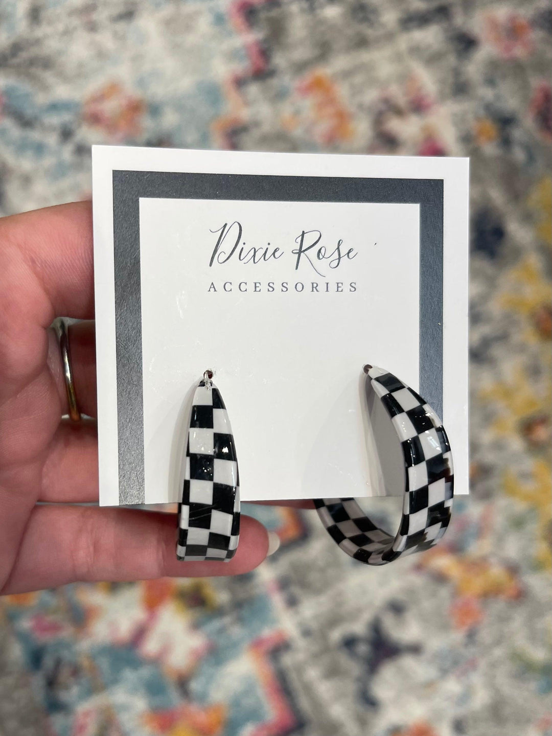 Black/White Checkered Hoops on Simply Obsessed