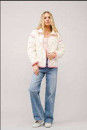 BLUE B Bow Print Winter Coat - PINK on Simply Obsessed