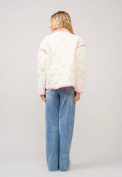 BLUE B Bow Print Winter Coat - PINK on Simply Obsessed