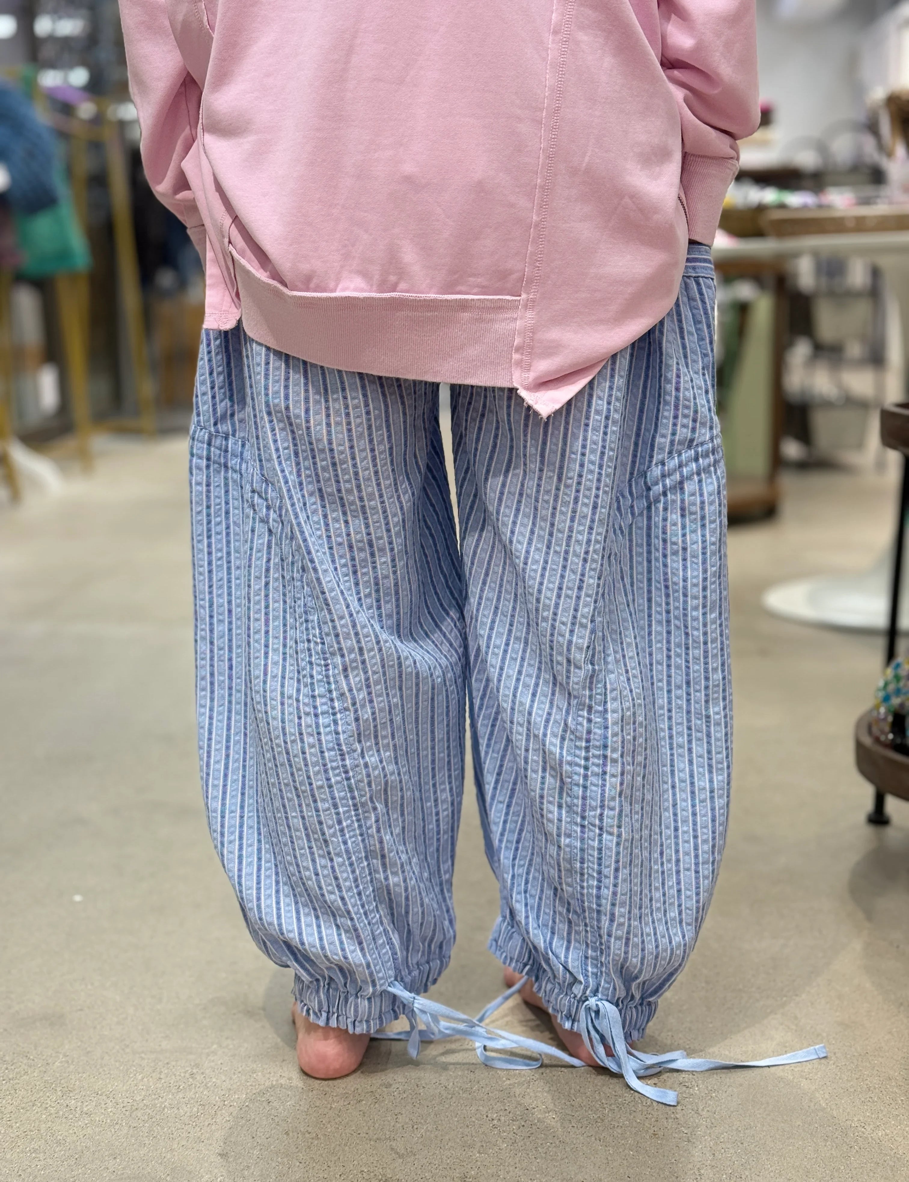 BLUE VELVET Stripe Cargo Drawstring Pants - DENIM on Simply Obsessed