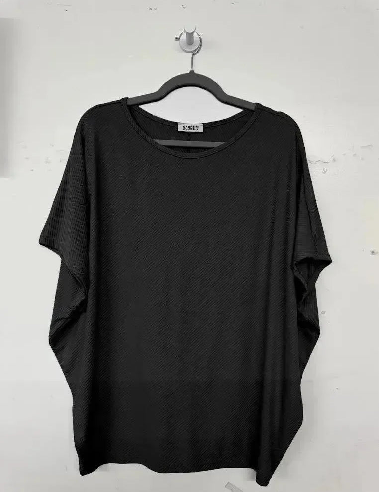 BLUMIN Soft Crewneck Top - Black on Simply Obsessed
