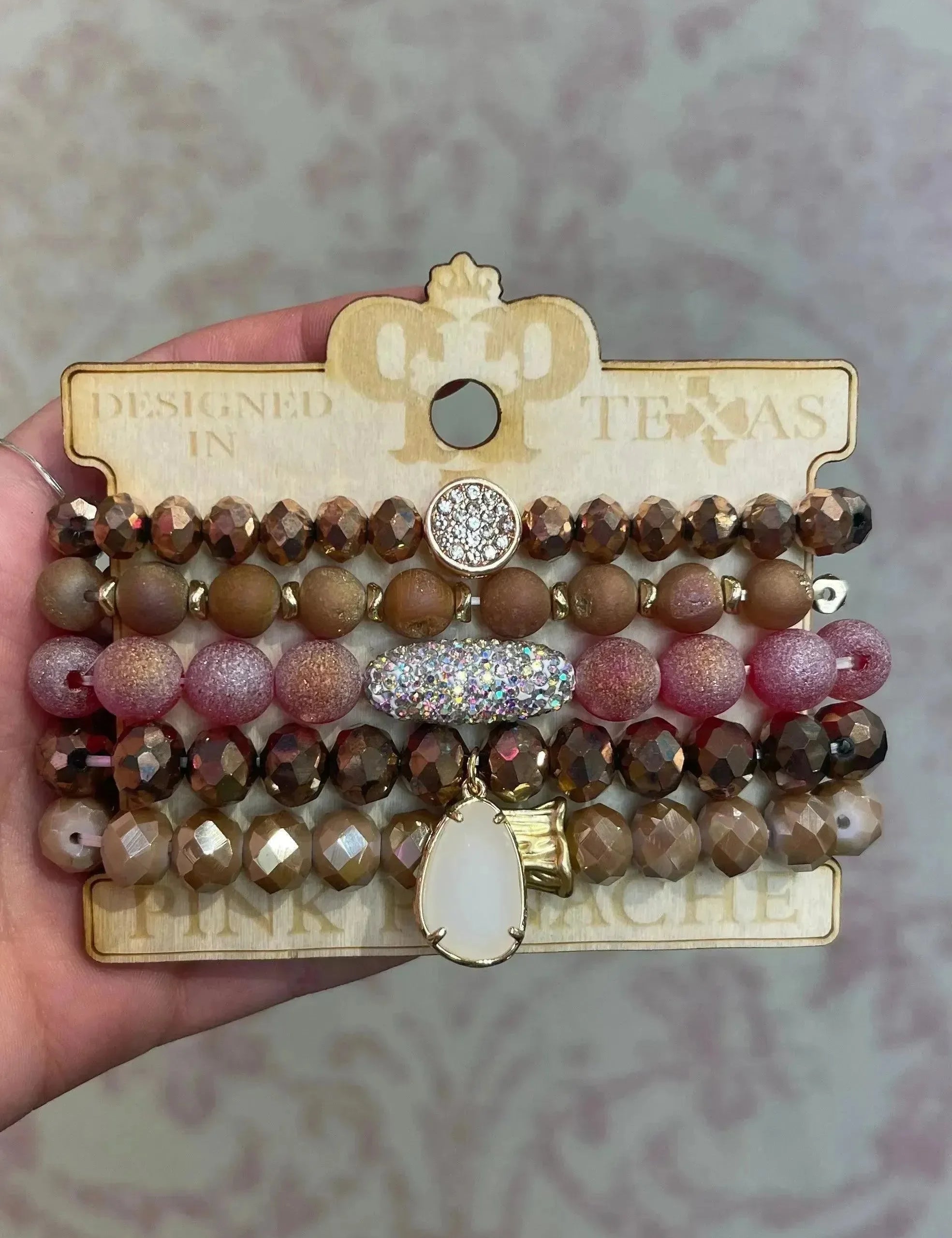 Brown Bling Bracelet Stack on Simply Obsessed