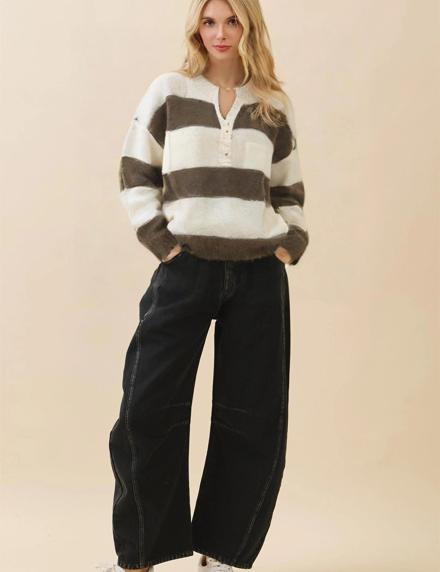 GEEGEE LOVELO Striped Pullover Sweater on Simply Obsessed