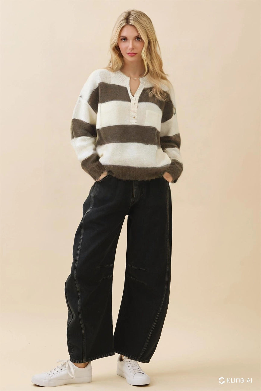 GEEGEE LOVELO Striped Pullover Sweater on Simply Obsessed