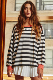 BUCKETLIST Striped Sweatshirt on Simply Obsessed