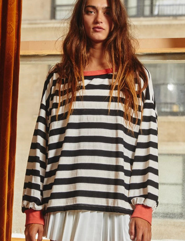 BUCKETLIST Striped Sweatshirt on Simply Obsessed