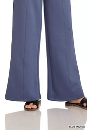 ZENANA Scuba Collared Pullover & Center Seam Pants Set on Simply Obsessed