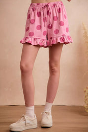 BIBI Polka Dots Printed Ruffled Detail Top And Shorts Set **DOORBUSTER** on Simply Obsessed