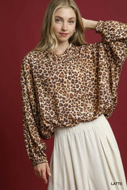 UMGEE Leopard Print Balloon Sleeve Blouse on Simply Obsessed