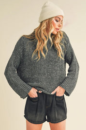 Aemi + Co Mock Neck Long Sleeve Sweater on Simply Obsessed