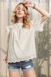 ADORA Ruffle Shoulder Blouse on Simply Obsessed