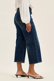 JUDY BLUE High Waist Wide Crop Utility Jeans with Patch Pocket on Simply Obsessed