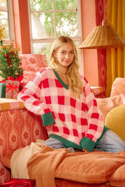 BiBi Christmas Theme Checker Board Sweater on Simply Obsessed