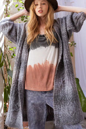 POL Distressed Cable-Knit Ombre Dying Cardigan on Simply Obsessed