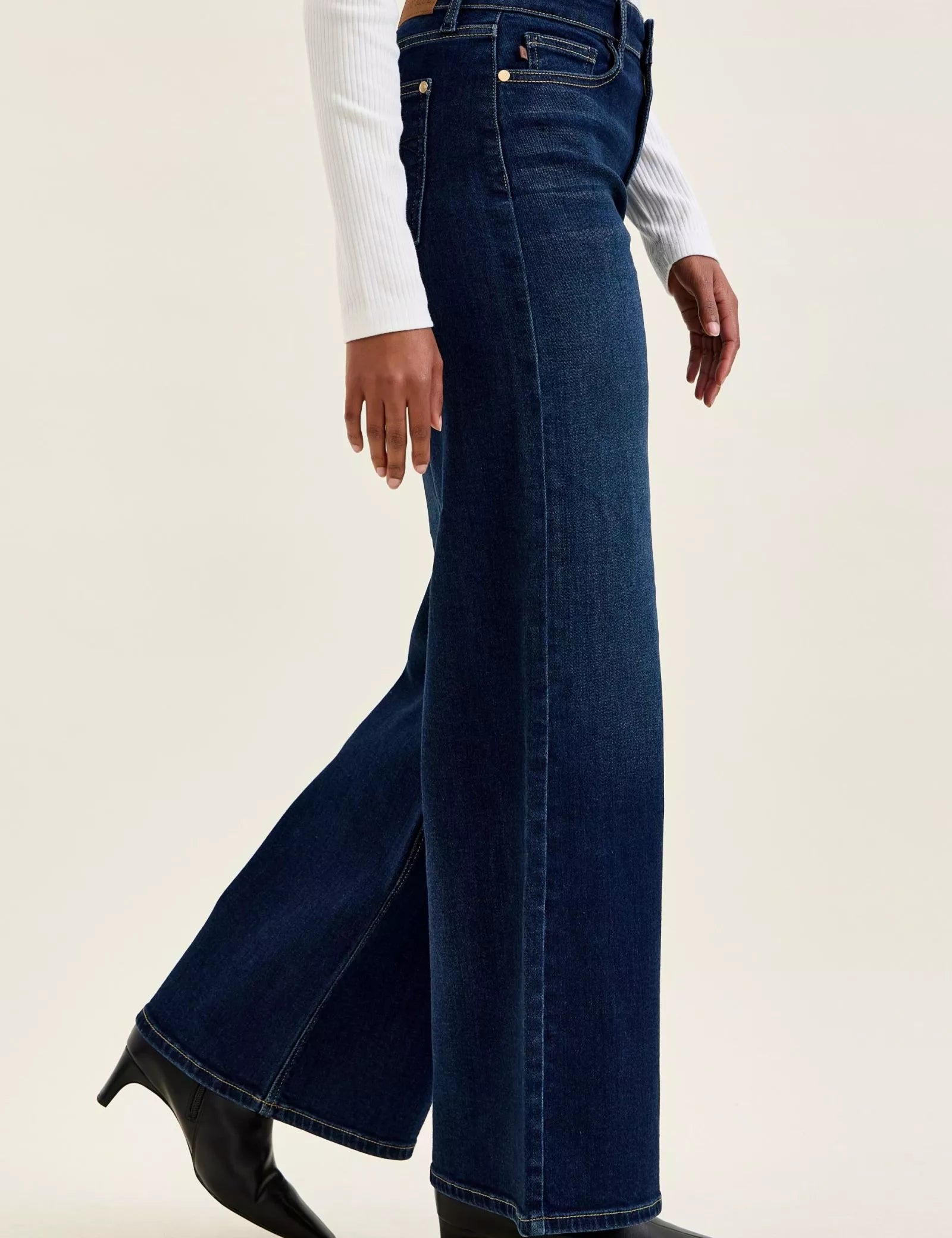 JUDY BLUE High-Waisted Wide-Leg Dark Wash Jeans on Simply Obsessed
