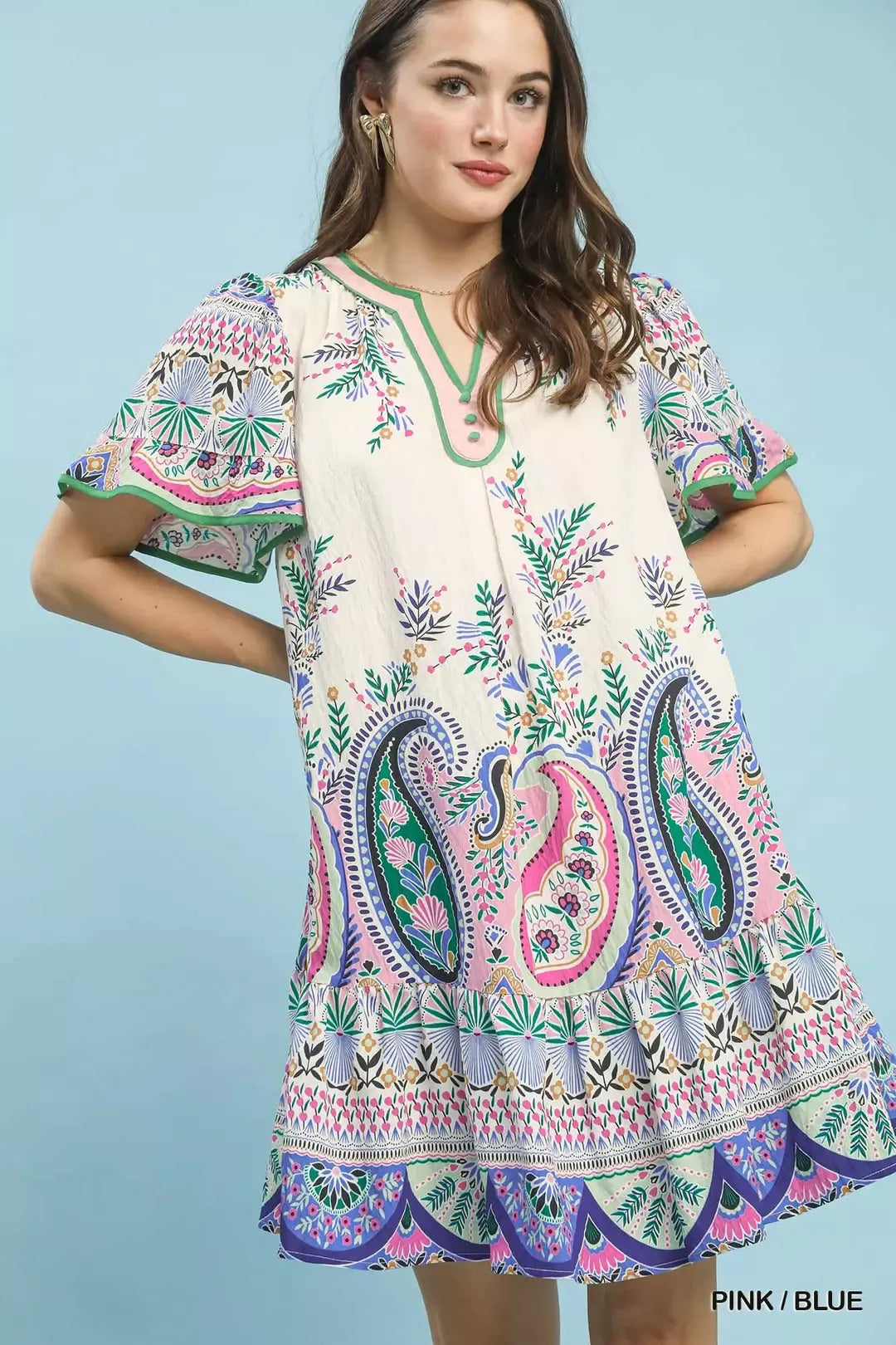 UMGEE Paisley Flutter Sleeve Mini Dress **DEBUT SALE** on Simply Obsessed