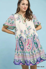UMGEE Paisley Flutter Sleeve Mini Dress **DEBUT SALE** on Simply Obsessed