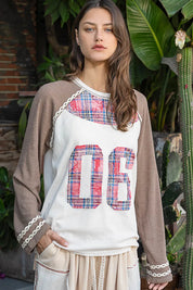 POL Plaid Number 06 Raglan Sleeve T-Shirt on Simply Obsessed
